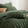 Bedsure White Twin XL Comforter Sets -5 Piece Seersucker Twin XL Bed in a Bag, Lightweight Soft White Comforter Set for College Dorm (Comforters, Sheets, Pillowcases & Shams)(06 – Olive Green)