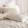 Bedsure White Twin XL Comforter Sets -5 Piece Seersucker Twin XL Bed in a Bag, Lightweight Soft White Comforter Set for College Dorm (Comforters, Sheets, Pillowcases & Shams)(02 – Beige)