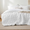 Bedsure White Twin XL Comforter Sets -5 Piece Seersucker Twin XL Bed in a Bag, Lightweight Soft White Comforter Set for College Dorm (Comforters, Sheets, Pillowcases & Shams)(01 – White)