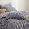 Bedsure White Twin XL Comforter Sets -5 Piece Seersucker Twin XL Bed in a Bag, Lightweight Soft White Comforter Set for College Dorm (Comforters, Sheets, Pillowcases & Shams)(05 – Gery)