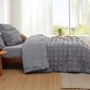 Bedsure White Twin XL Comforter Sets -5 Piece Seersucker Twin XL Bed in a Bag, Lightweight Soft White Comforter Set for College Dorm (Comforters, Sheets, Pillowcases & Shams)(05 – Gery)
