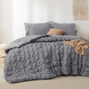Bedsure White Twin XL Comforter Sets -5 Piece Seersucker Twin XL Bed in a Bag, Lightweight Soft White Comforter Set for College Dorm (Comforters, Sheets, Pillowcases & Shams)(05 – Gery)