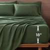 Bedsure Deep Pocket Queen Sheets, 6 Piece, Prewashed Ultra-Soft, 18-inch | Extra Deep Pocket, Breathable, Secure Fit, Hotel Luxury Bedding, Dual Side Pockets, Fade Resistant, For Air Mattress(Olive Green)