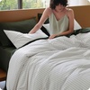 Bedsure PureWoven Striped Duvet Cover Set Linen‑Like, Queen Size, 3-PC | 100% Washed Cotton Percale Bedding Set, Reversible Yarn‑Dyed Design, Zipper Closure, Stripes – White, 90″ x 90″(01 – Stripes – White)