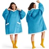Bedsure Wearable Blanket Sherpa Hoodie Gifts, Sweatshirt, Grey, Standard | Gifts for Women/Men, Warm, Soft Cozy, Sherpa Fleece, Machine Wash, Birthday Gifts(Aqua Blue)