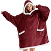 Bedsure Wearable Blanket Sherpa Hoodie Gifts, Sweatshirt, Grey, Standard | Gifts for Women/Men, Warm, Soft Cozy, Sherpa Fleece, Machine Wash, Birthday Gifts(Burgundy)