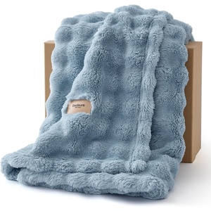 Bedsure 3D Fleece Bubble Blankets for Couch – Cute Pink Throw Blanket for Sofa Bedroom Decor – Luxury Soft Cozy Pink Birthday Gifts for Women Girls, Lightweight, Light Pink, 50″×60″(03 Celestial Blue)