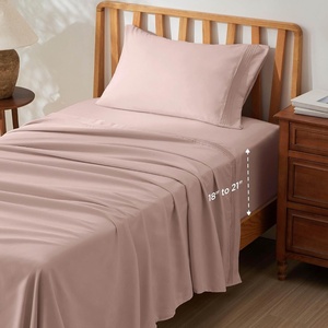 Bedsure Deep Pocket Queen Sheets Set – Fits Mattresses Up to 21 Inches Thick – 4 Piece GentleSoft Bed Sheets, Moisture Wicking, Soft & Cooling Bedsheet & Pillowcases, Easy & Secure Fit, Linen(06 – Dusty Pink)