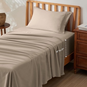 Bedsure Deep Pocket Queen Sheets Set – Fits Mattresses Up to 21 Inches Thick – 4 Piece GentleSoft Bed Sheets, Moisture Wicking, Soft & Cooling Bedsheet & Pillowcases, Easy & Secure Fit, Linen(16 – Brown)