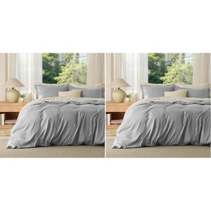 Bedsure Duvet Cover Twin/Twin XL Size – Soft Double Brushed Bedding Set for Kids & Adults, Zipper Closure, 2 Pieces, Includes 1 Duvet Cover (68″x90″) & 1 Pillow Sham, NO Comforter, White(Grey)