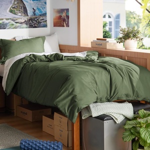 Bedsure Duvet Cover Twin/Twin XL Size – Soft Double Brushed Bedding Set for Kids & Adults, Zipper Closure, 2 Pieces, Includes 1 Duvet Cover (68″x90″) & 1 Pillow Sham, NO Comforter, White(02 – Olive Green)
