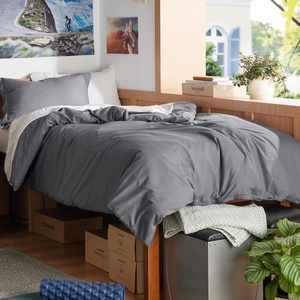 Bedsure Duvet Cover Twin/Twin XL Size – Soft Double Brushed Bedding Set for Kids & Adults, Zipper Closure, 2 Pieces, Includes 1 Duvet Cover (68″x90″) & 1 Pillow Sham, NO Comforter, White(02 – Dark Grey)