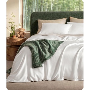 Bedsure PureWoven 100% Organic Bamboo Cooling Duvet Cover Set, King, Green | Silky, Soft, Luxury, for Hot Sleepers, 300TC, Button Closure, 3 Pieces with 2 Pillow Shams(No Insert), 104″ X 90″(Off White)