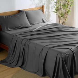 Bedsure PureWoven 100% Rayon Derived from Bamboo, Queen Sheets, 4 Pieces | Cooling Sheets for Hot Sleepers, Breathable & Silky Soft, 16″ Deep Pocket, Hotel Luxury Bedding, White(27 – Charcoal)