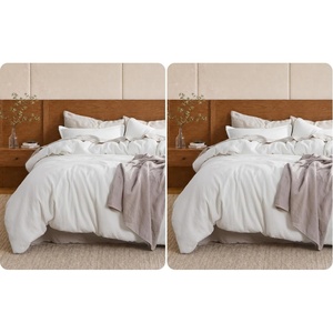 Bedsure PureWoven 3 Pieces 100% Cotton Waffle Duvet Cover Set, Queen, White | Waffle Weave Texture, Soft, Skin-Friendly, Breathable, All-Season, Machine Washable, Home Decor Gift, Good Housekeeping Seal(White)