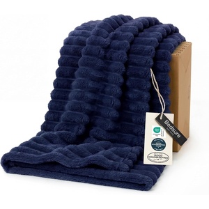 Bedsure Soft Cozy Twin XL Blanket for Bed College Dorm Off White 66″x90″ | Birthday Gifts for Women Mom Her, Warm Lightweight Cozy Fluffy Throw Blanket Sofa, Dorm Room Home Decor, Machine Washable(Navy)