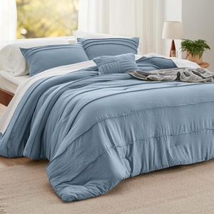 Bedsure Twin XL Comforter Set Natural White – Dorm Room Essentials, Extra Long Twin XL Bedding Set, All Season Down Alternative Comforter with Pillowcase & Sham(03 – Light Blue)