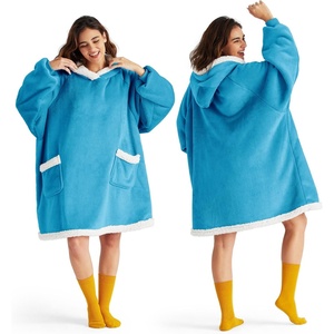 Bedsure Wearable Blanket Sherpa Hoodie Gifts, Sweatshirt, Grey, Standard | Gifts for Women/Men, Warm, Soft Cozy, Sherpa Fleece, Machine Wash, Birthday Gifts(Aqua Blue)