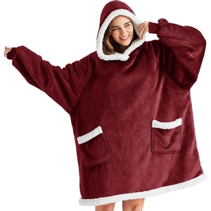 Bedsure Wearable Blanket Sherpa Hoodie Gifts, Sweatshirt, Grey, Standard | Gifts for Women/Men, Warm, Soft Cozy, Sherpa Fleece, Machine Wash, Birthday Gifts(Burgundy)