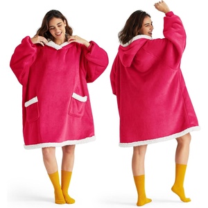 Bedsure Wearable Blanket Sherpa Hoodie Gifts, Sweatshirt, Grey, Standard | Gifts for Women/Men, Warm, Soft Cozy, Sherpa Fleece, Machine Wash, Birthday Gifts(Magenta)