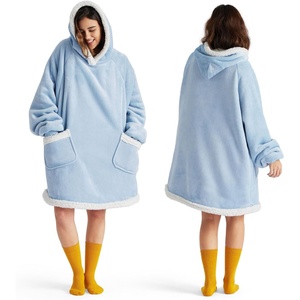 Bedsure Wearable Blanket Sherpa Hoodie Gifts, Sweatshirt, Grey, Standard | Gifts for Women/Men, Warm, Soft Cozy, Sherpa Fleece, Machine Wash, Birthday Gifts(Sky Blue)