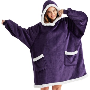 Bedsure Wearable Blanket Sherpa Hoodie Gifts, Sweatshirt, Grey, Standard | Gifts for Women/Men, Warm, Soft Cozy, Sherpa Fleece, Machine Wash, Birthday Gifts(Ultra Violet)
