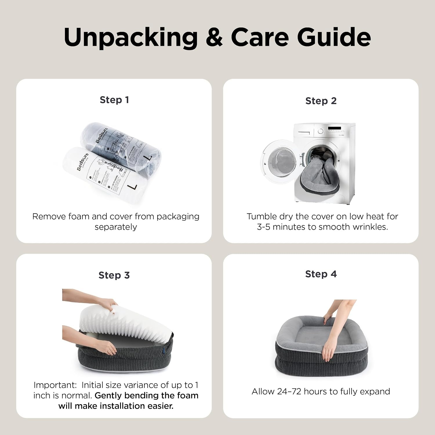image:imageBedsure 360Oval Bolster Orthopedic Dog Bed Medium Size Dog30 Blue EggCrate Foam for Senior Dogs Big Comfort Pet Sofa Couch with UltraSoft Fleece Waterproof Washable CoverWalnut