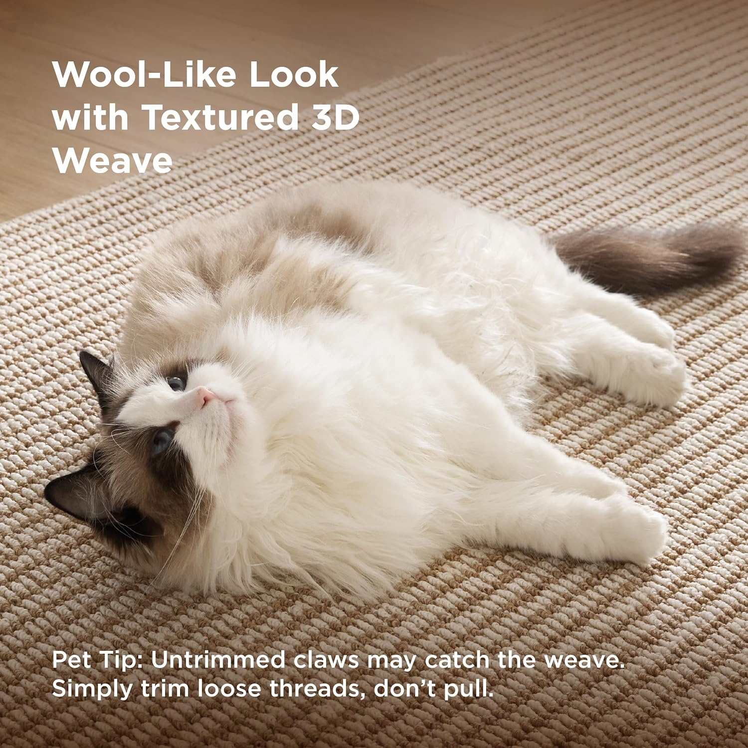 image:imageBedsure 8x10 Faux Wool Area Rug for Living Room Machine Washable Ivory Natural WoolLike Texture NonSlip Backing 4 Grip Pads Included Vacuum Friendly Easy Care Carpet for Busy Living Spaces07 Beige