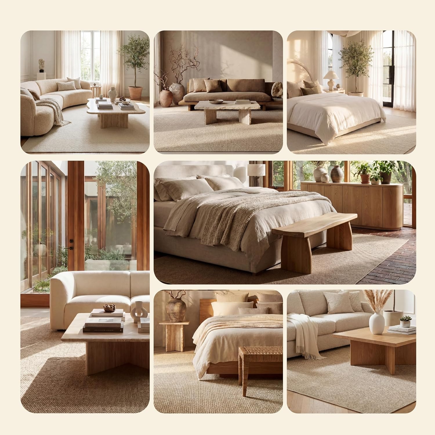 image:imageBedsure 8x10 Faux Wool Area Rug for Living Room Machine Washable Ivory Natural WoolLike Texture NonSlip Backing 4 Grip Pads Included Vacuum Friendly Easy Care Carpet for Busy Living Spaces07 Beige