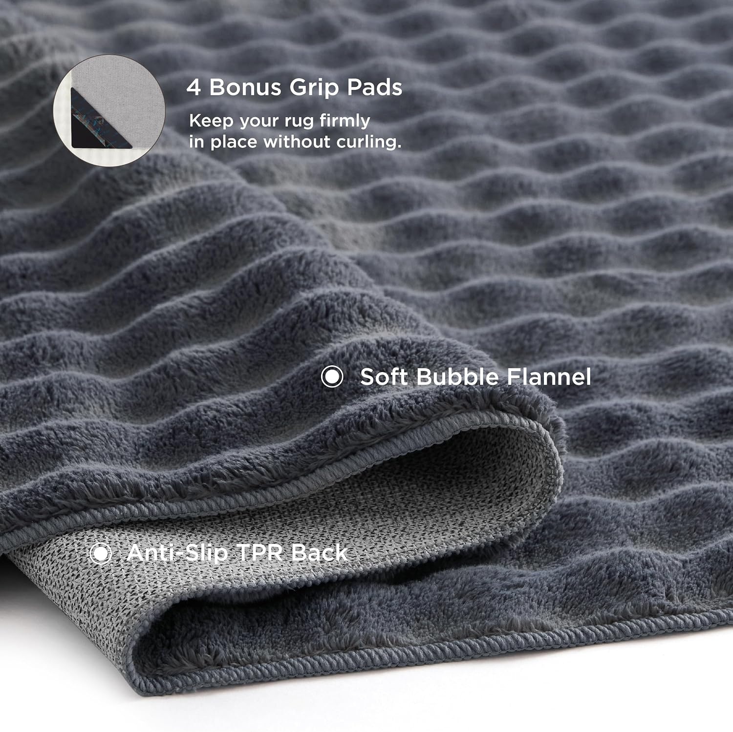 image:imageBedsure 8x10 Printed JuteLook Living Room Rug Machine Washable NonSlip Soft Faux Cashmere Feel Realistic JuteLook Print NonShedding LowPile 4 Grip Pads Included Pet amp Kids Friendly04 Grey