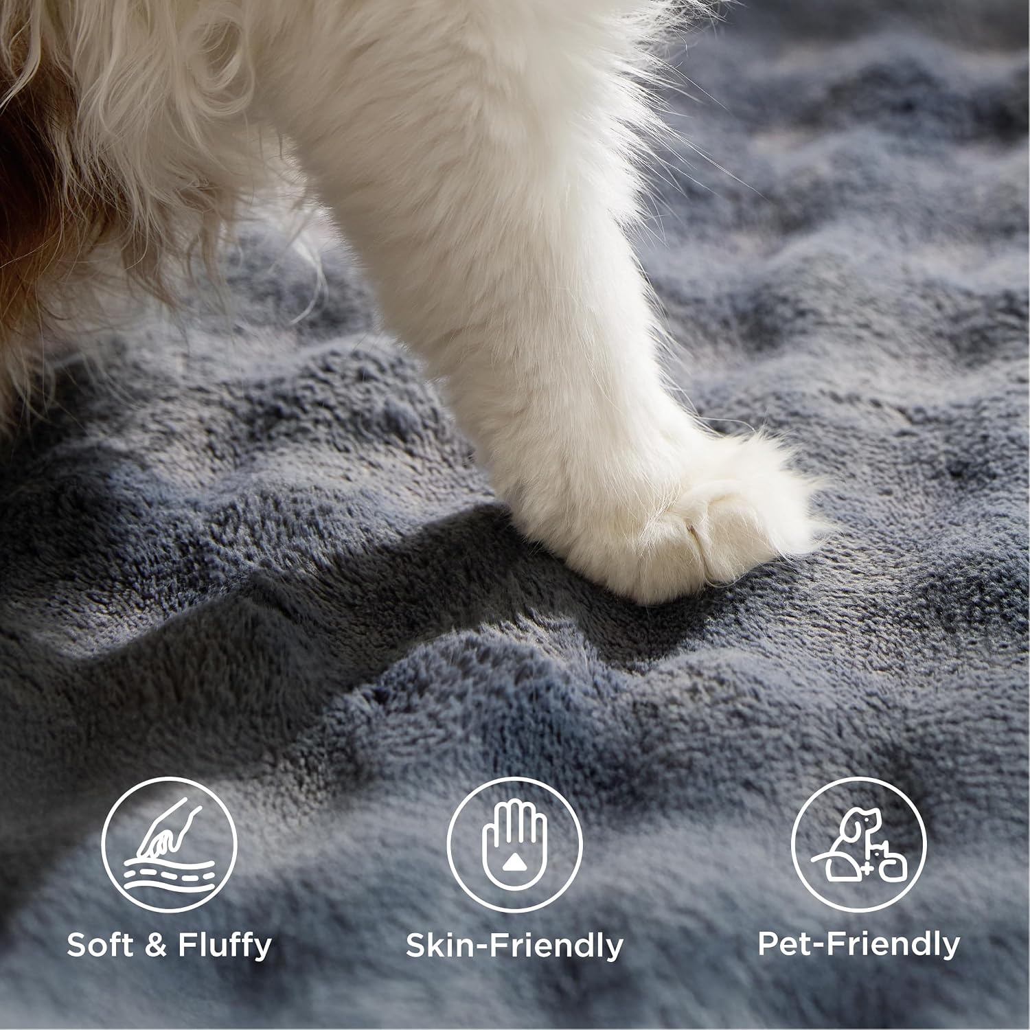 image:imageBedsure 8x10 Printed JuteLook Living Room Rug Machine Washable NonSlip Soft Faux Cashmere Feel Realistic JuteLook Print NonShedding LowPile 4 Grip Pads Included Pet amp Kids Friendly04 Grey