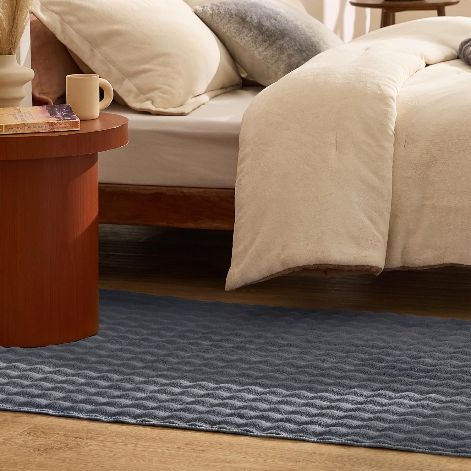 image:imageBedsure 8x10 Printed JuteLook Living Room Rug Machine Washable NonSlip Soft Faux Cashmere Feel Realistic JuteLook Print NonShedding LowPile 4 Grip Pads Included Pet amp Kids Friendly04 Grey