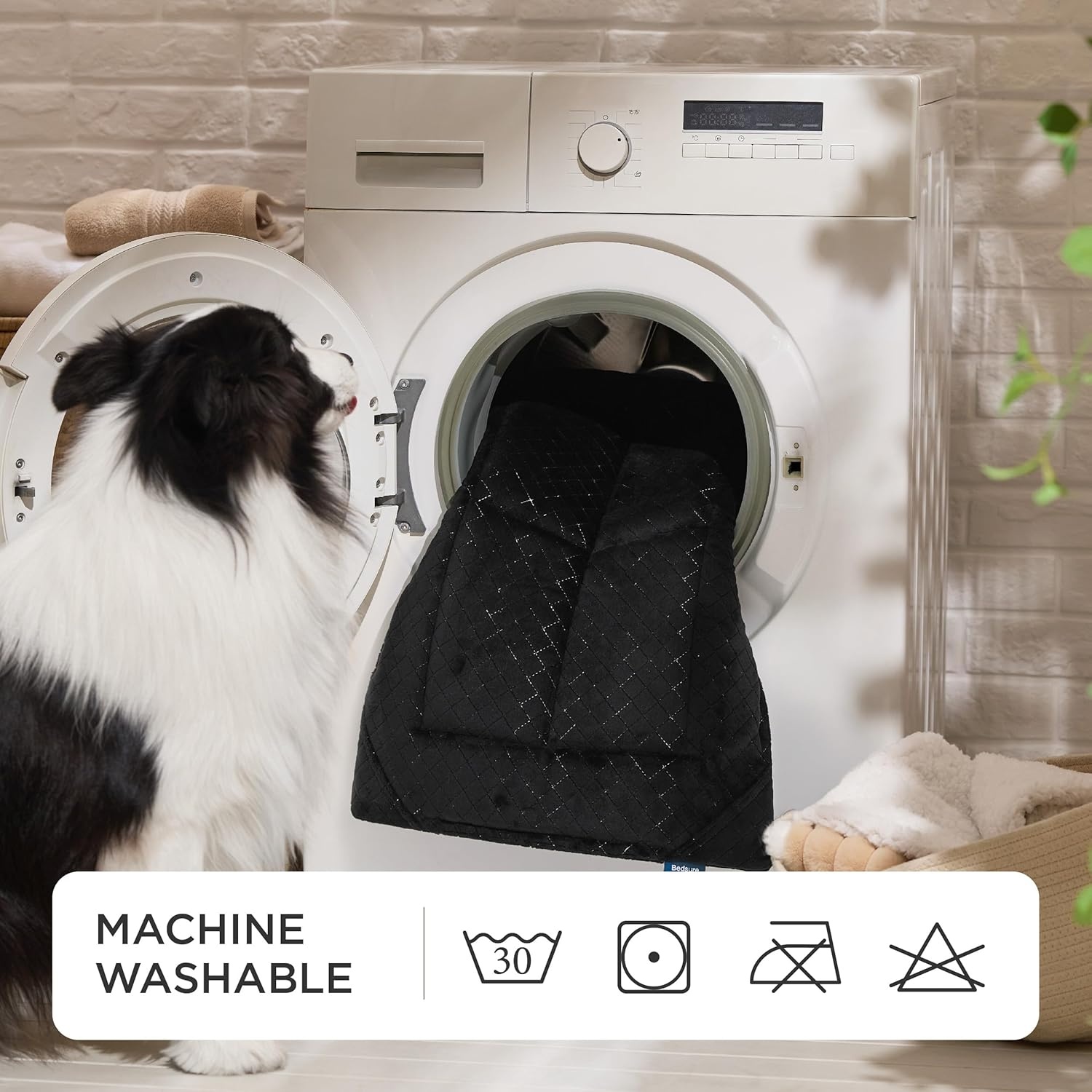 image:imageBedsure Chew Proof XL Dog Bed 41x27 Inch Black Chew Resistant Dog Crate Pad Durable Pet Kennel Mat Reinforced Corners Machine Washable Soft Velvet Surface Easy to CleanXLCrate 41L x 27W x 1Th