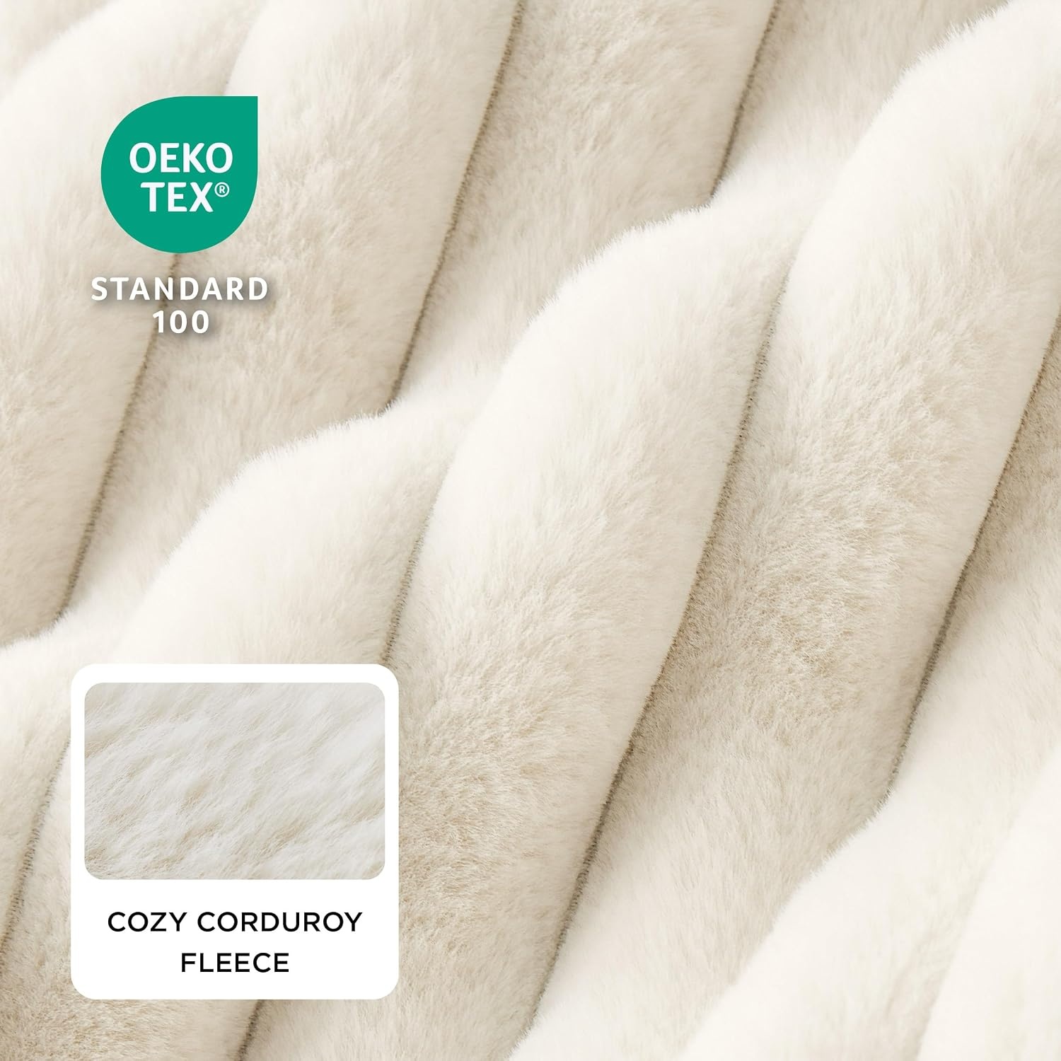 image:imageBedsure ComfyFleece Cute Dog Bed for Small Medium Dogs Washable25in Cream Furry Puppy BedsSquare Rectangle Orthopedic Corduroy Aesthetic Pet BedsRemovable Zipper CoverNonSlip BottomUp to 15 LbsCream