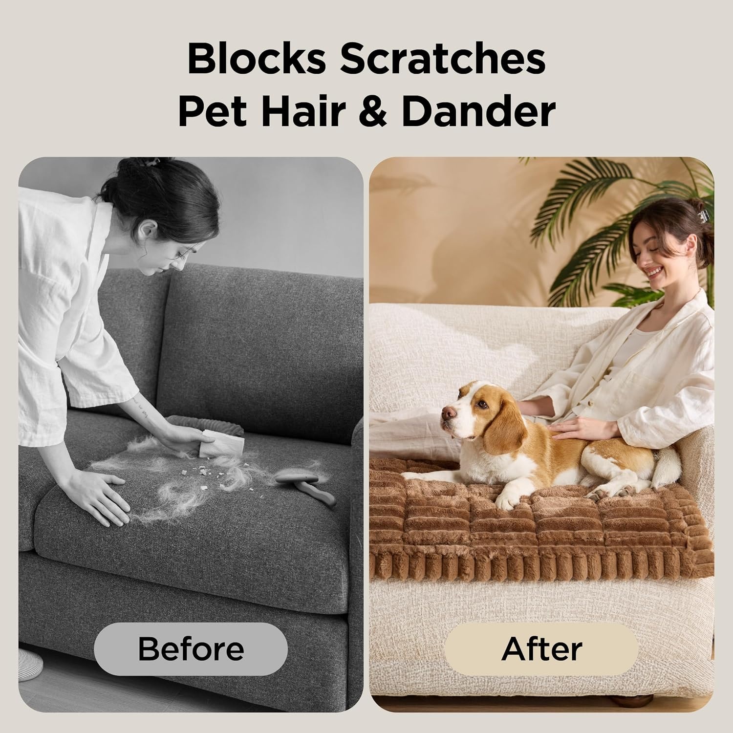 image:imageBedsure Comfyfleece Sofa Cover Couch Covers for Dogs 276 x 827 White NonSlip 300gsm Thick Quilted Padding UltraSoft Corduroy Flannel Machine Washable for 3Cushion3SeaterLShaped CouchCopper Brown