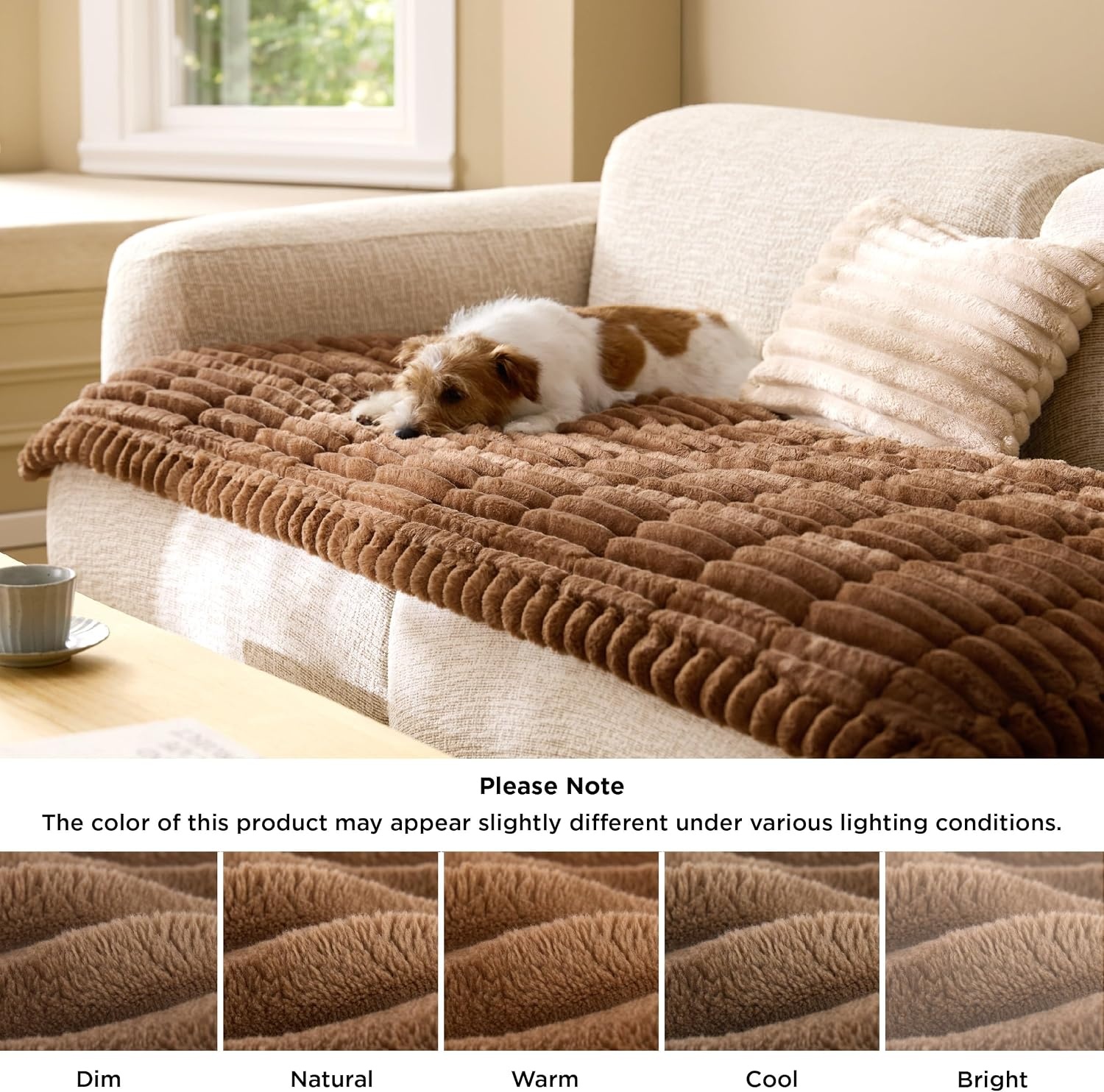 image:imageBedsure Comfyfleece Sofa Cover Couch Covers for Dogs 276 x 827 White NonSlip 300gsm Thick Quilted Padding UltraSoft Corduroy Flannel Machine Washable for 3Cushion3SeaterLShaped CouchCopper Brown