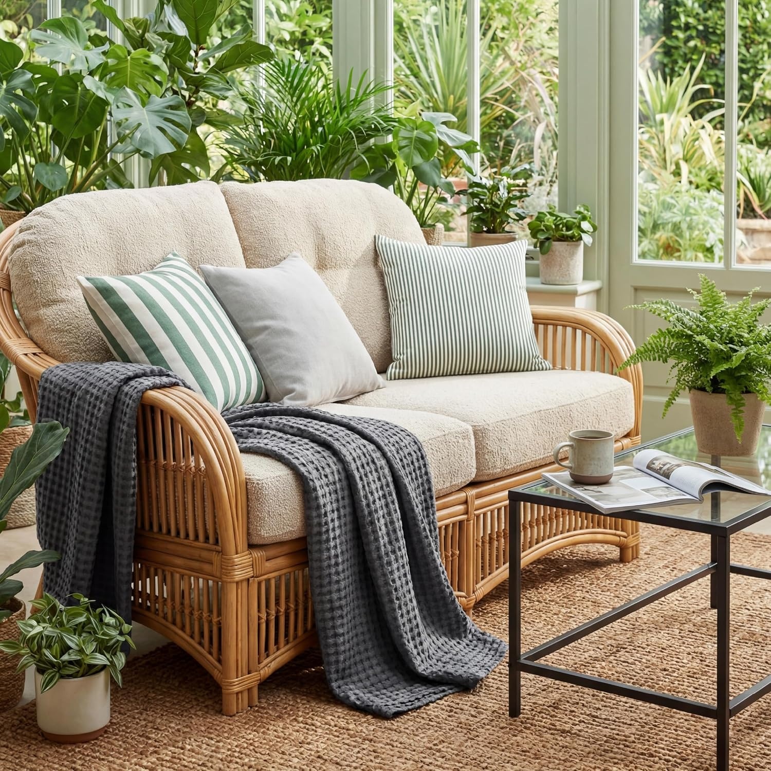image:imageBedsure Cooling Cotton Waffle Full Size Blanket Lightweight Breathable Blanket of Rayon Derived from Bamboo for Hot Sleepers Luxury Throws for Bed Couch and Sofa Ivory 80x90 Inches02 Dark Grey