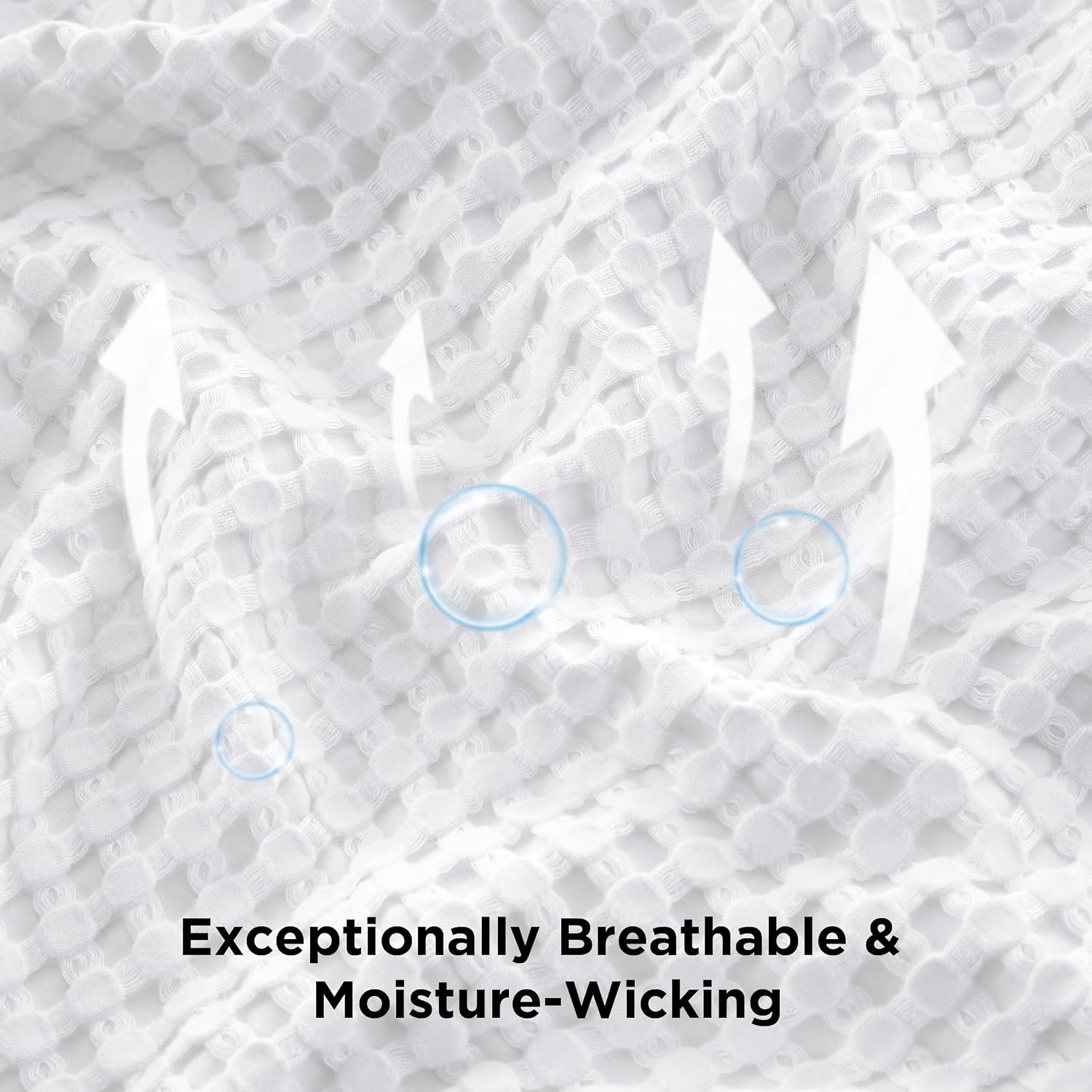 image:imageBedsure Cooling Cotton Waffle Full Size Blanket Lightweight Breathable Blanket of Rayon Derived from Bamboo for Hot Sleepers Luxury Throws for Bed Couch and Sofa Ivory 80x90 InchesWhite