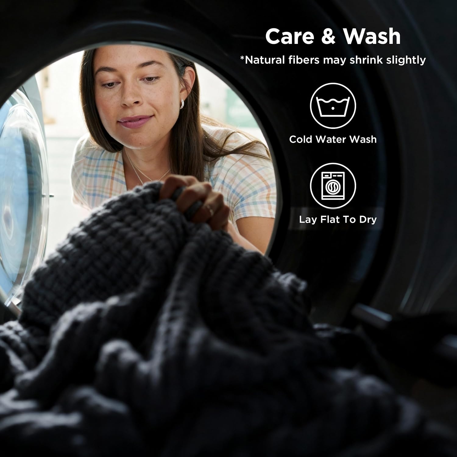 image:imageBedsure Cooling Cotton Waffle Full Size Blanket Lightweight Breathable Blanket of Rayon Derived from Bamboo for Hot Sleepers Luxury Throws for Bed Couch and Sofa Ivory 80x90 Inches02 Dark Grey
