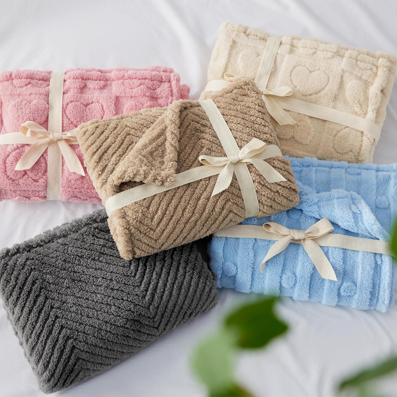 image:imageBedsure Dog Blanket for Small Dogs Puppy and Cats Soft Fleece 25x35 Blue 300GSM Fuzzy Jacquard Doggy Kitten Blanket Washable for Crate Cage Pet Bed Indoor Cats Puppy Essentials Cute Dog GiftBlue Dot