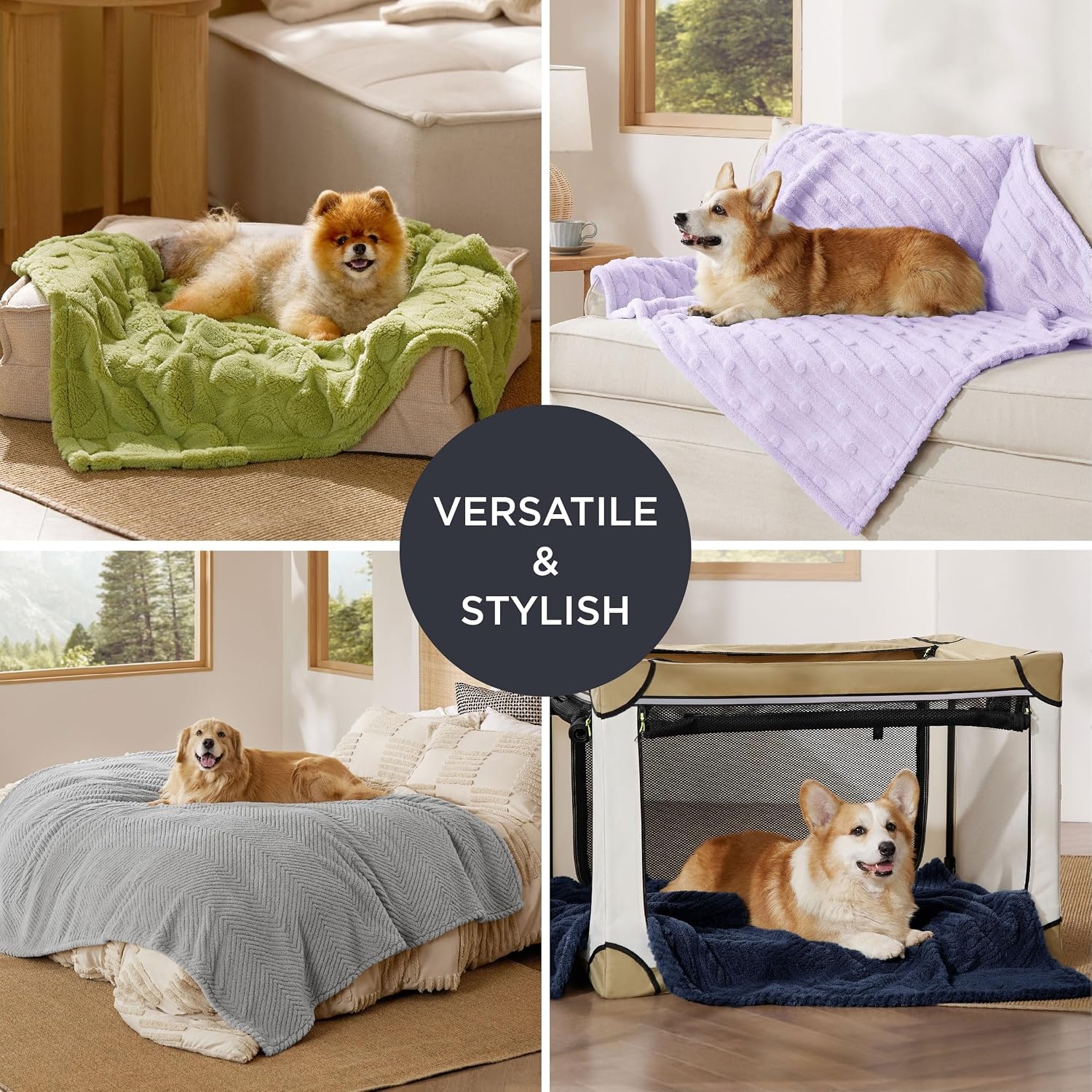 image:imageBedsure Dog Blanket for Small Dogs Puppy and Cats Soft Fleece 25x35 Blue 300GSM Fuzzy Jacquard Doggy Kitten Blanket Washable for Crate Cage Pet Bed Indoor Cats Puppy Essentials Cute Dog GiftLint Heart