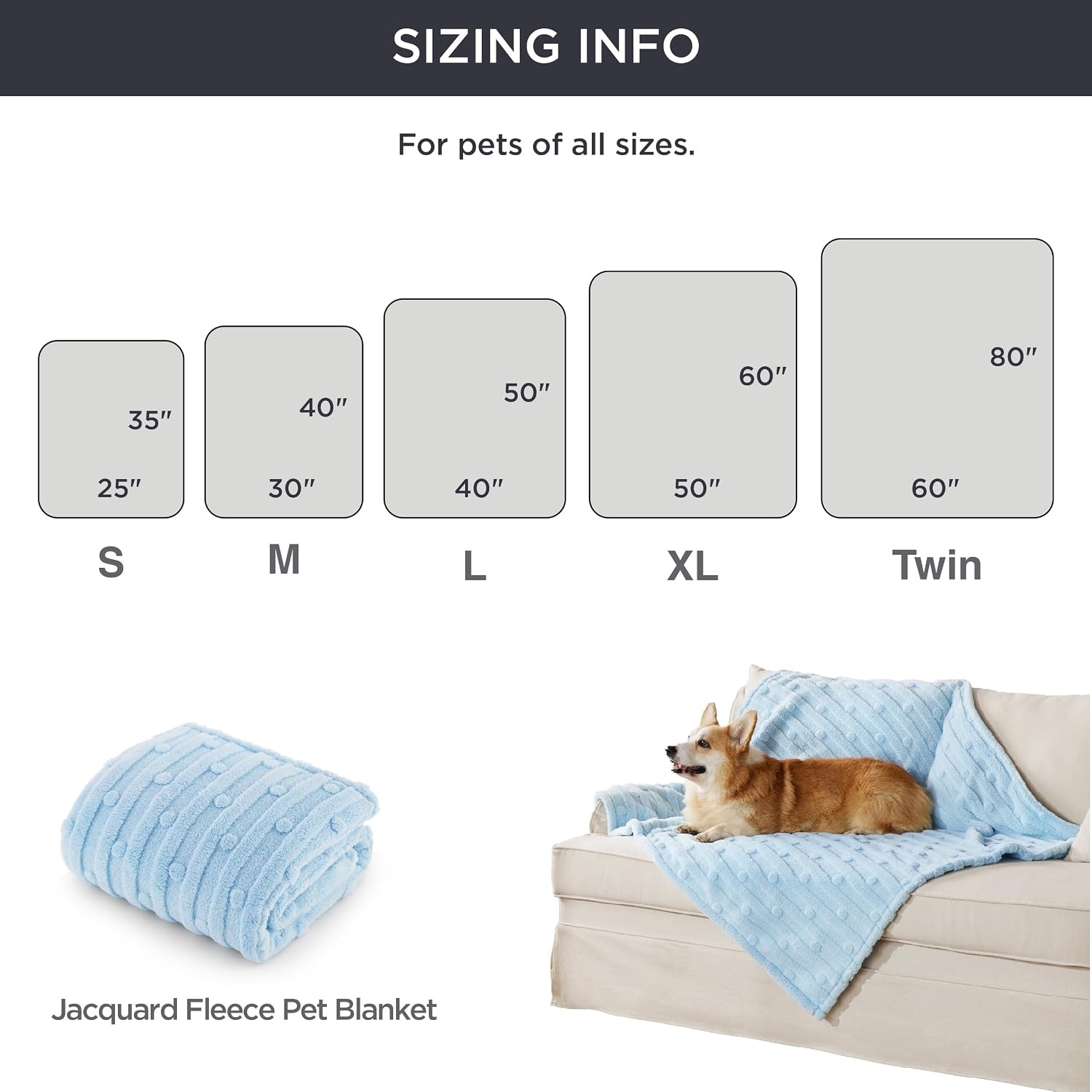 image:imageBedsure Dog Blanket for Small Dogs Puppy and Cats Soft Fleece 25x35 Blue 300GSM Fuzzy Jacquard Doggy Kitten Blanket Washable for Crate Cage Pet Bed Indoor Cats Puppy Essentials Cute Dog GiftBlue Dot