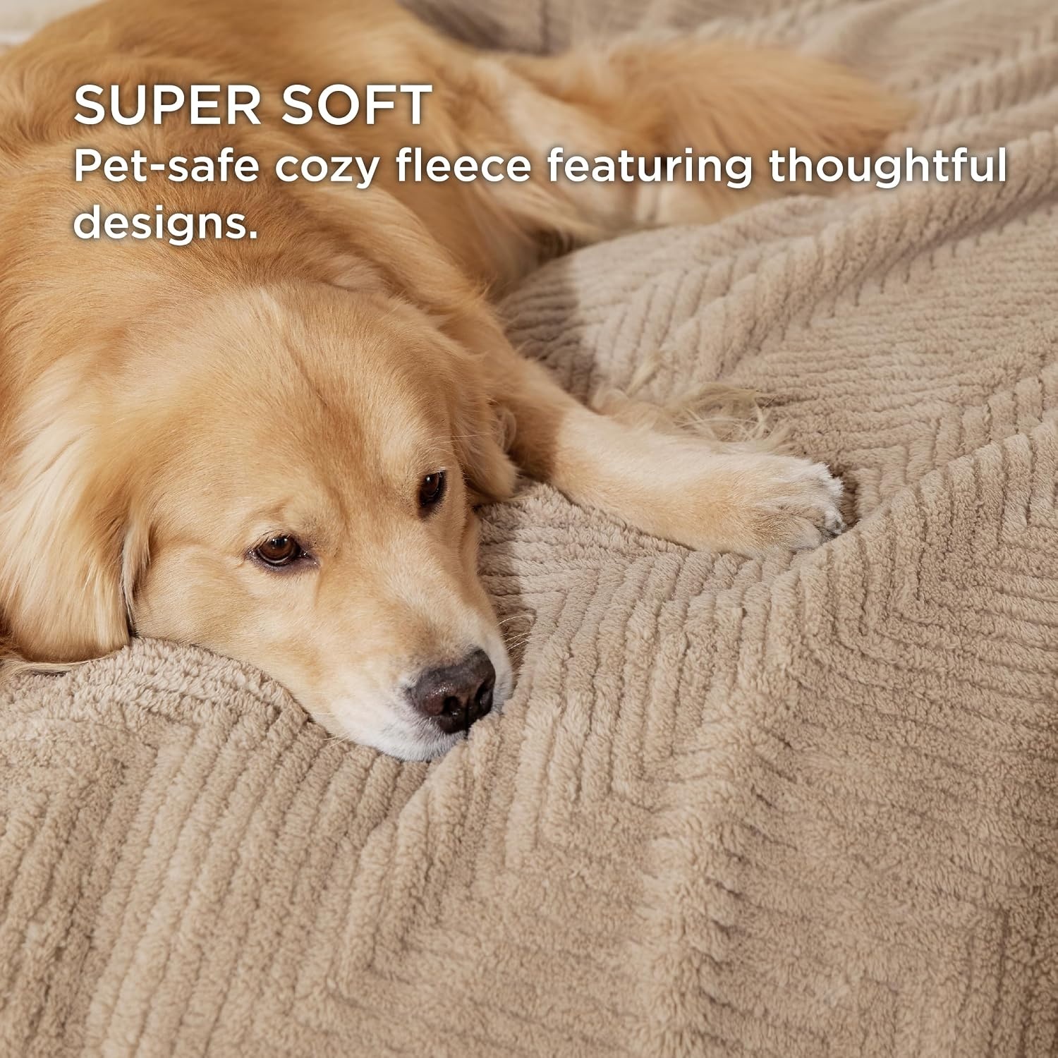 image:imageBedsure Dog Blanket for Small Dogs Puppy and Cats Soft Fleece 25x35 Blue 300GSM Fuzzy Jacquard Doggy Kitten Blanket Washable for Crate Cage Pet Bed Indoor Cats Puppy Essentials Cute Dog GiftBrown Wave