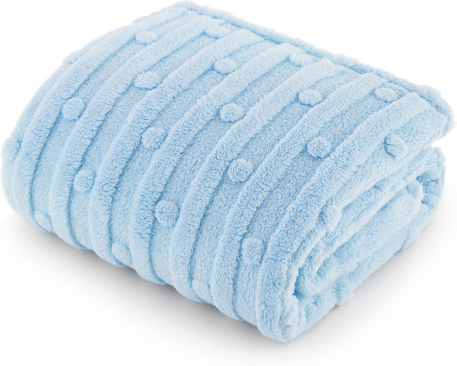 image:imageBedsure Dog Blanket for Small Dogs Puppy and Cats Soft Fleece 25x35 Blue 300GSM Fuzzy Jacquard Doggy Kitten Blanket Washable for Crate Cage Pet Bed Indoor Cats Puppy Essentials Cute Dog GiftBlue Dot