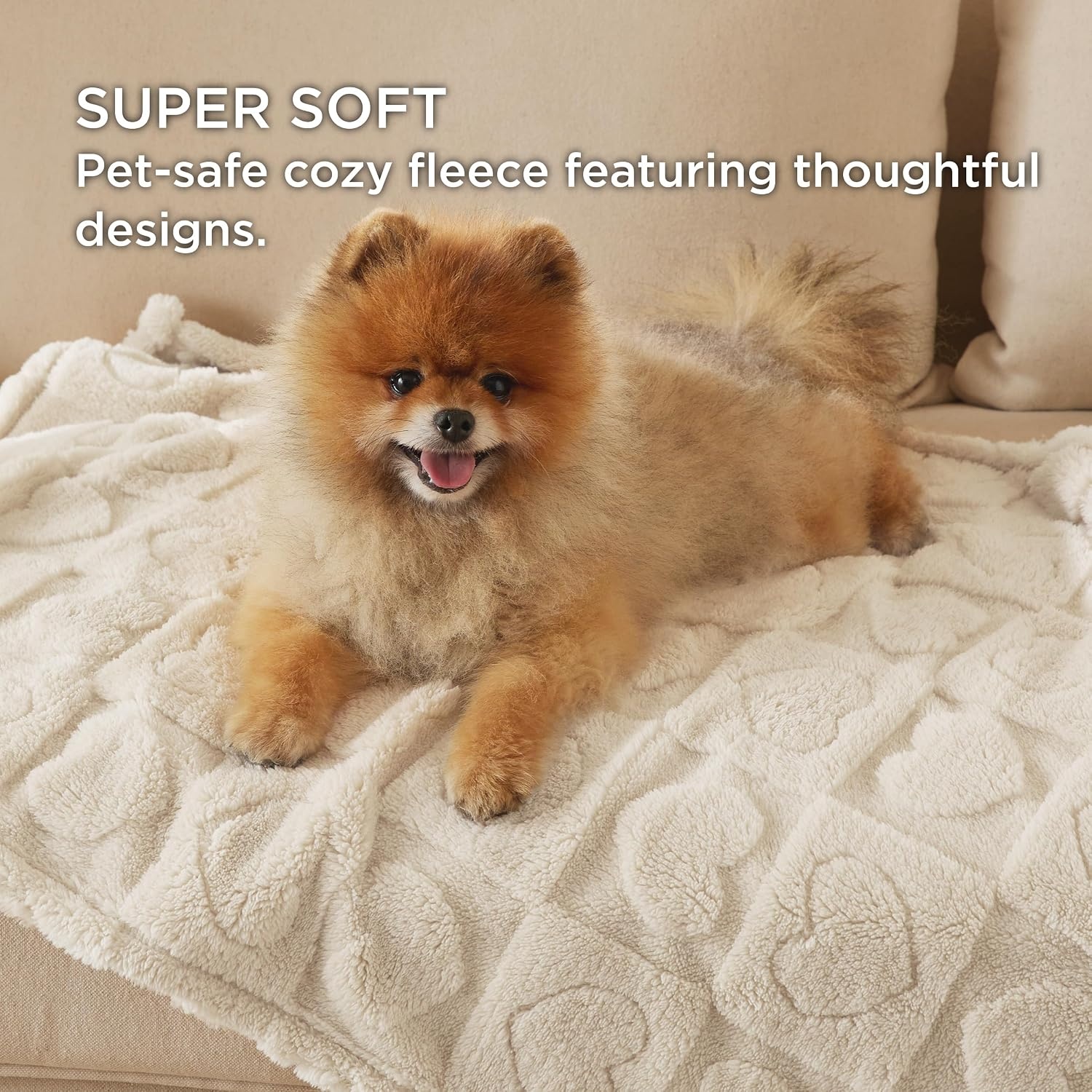image:imageBedsure Dog Blanket for Small Dogs Puppy and Cats Soft Fleece 25x35 Blue 300GSM Fuzzy Jacquard Doggy Kitten Blanket Washable for Crate Cage Pet Bed Indoor Cats Puppy Essentials Cute Dog GiftWhite Heart