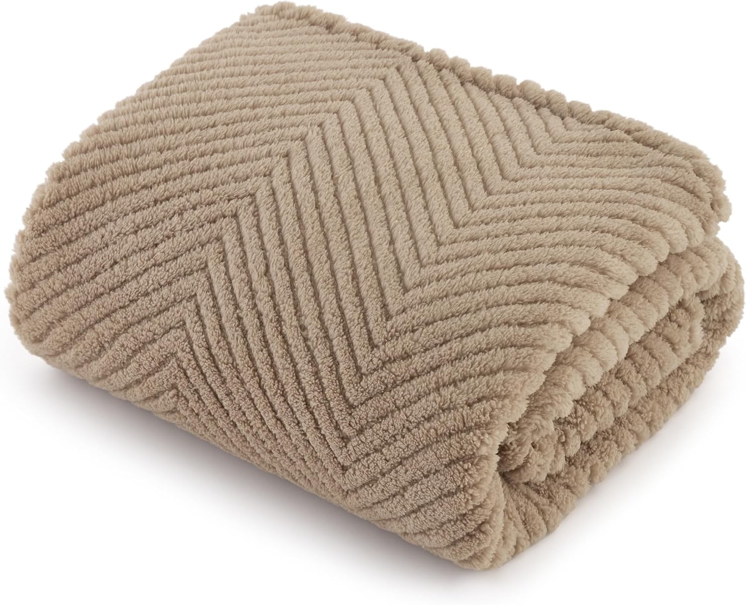 image:imageBedsure Dog Blanket for Small Dogs Puppy and Cats Soft Fleece 25x35 Blue 300GSM Fuzzy Jacquard Doggy Kitten Blanket Washable for Crate Cage Pet Bed Indoor Cats Puppy Essentials Cute Dog GiftBrown Wave