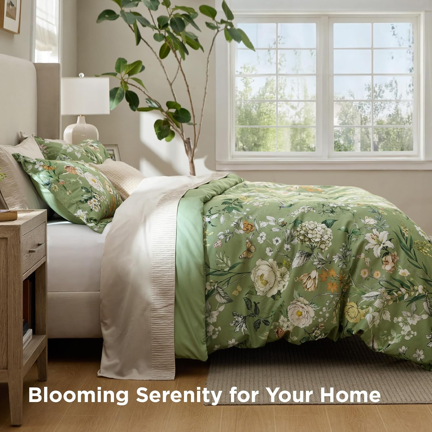 image:imageBedsure Duvet Cover King Size Reversible Navy Blue King Duvet Cover Set with Zipper Closure 3 Pieces Floral Patterned Bedding Set with 8 Corner Ties and 2 Pillow Shams29 Flourishing Reverie No Comforter