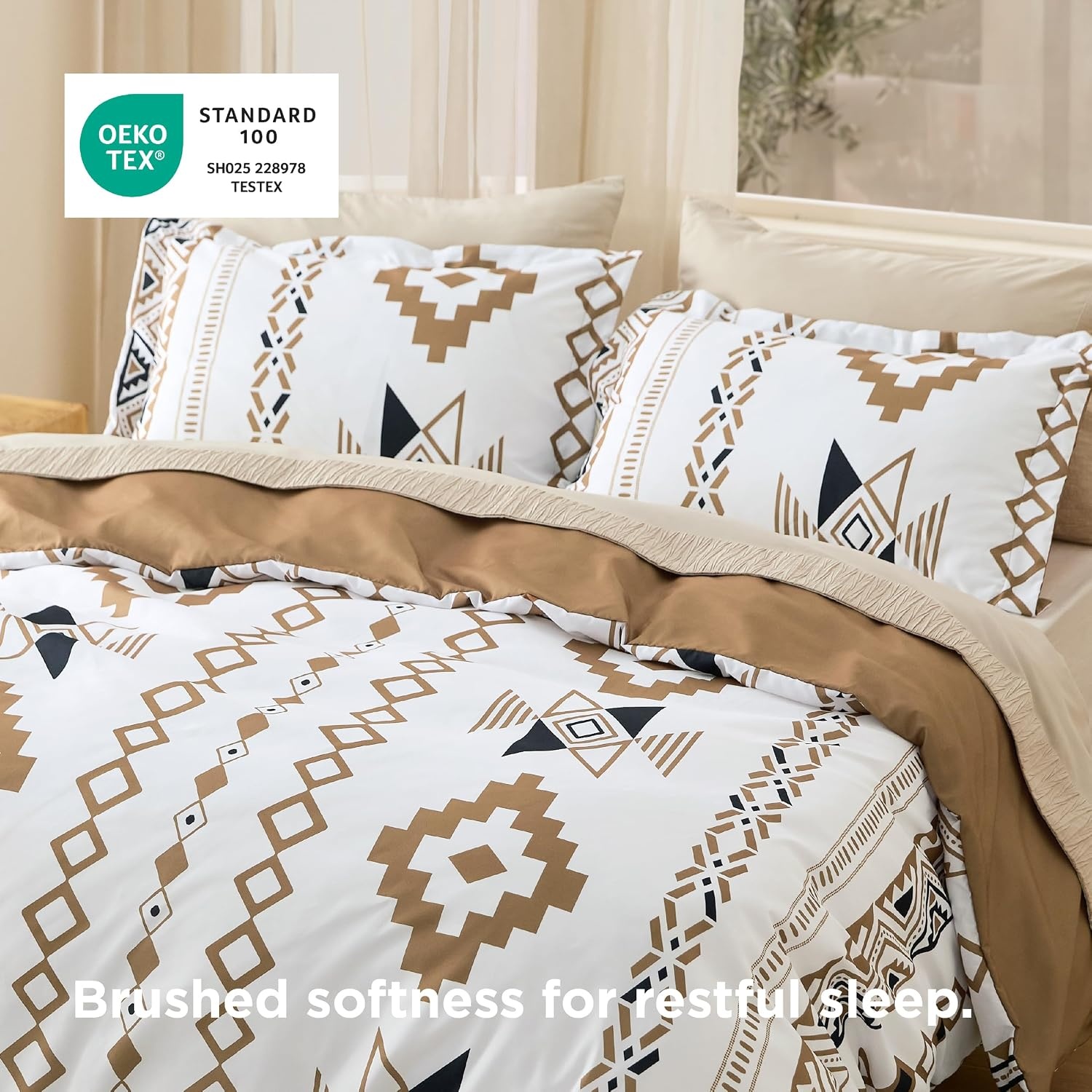 image:imageBedsure Duvet Cover King Size Reversible Navy Blue King Duvet Cover Set with Zipper Closure 3 Pieces Floral Patterned Bedding Set with 8 Corner Ties and 2 Pillow Shams26 Modern Boho No Comforter