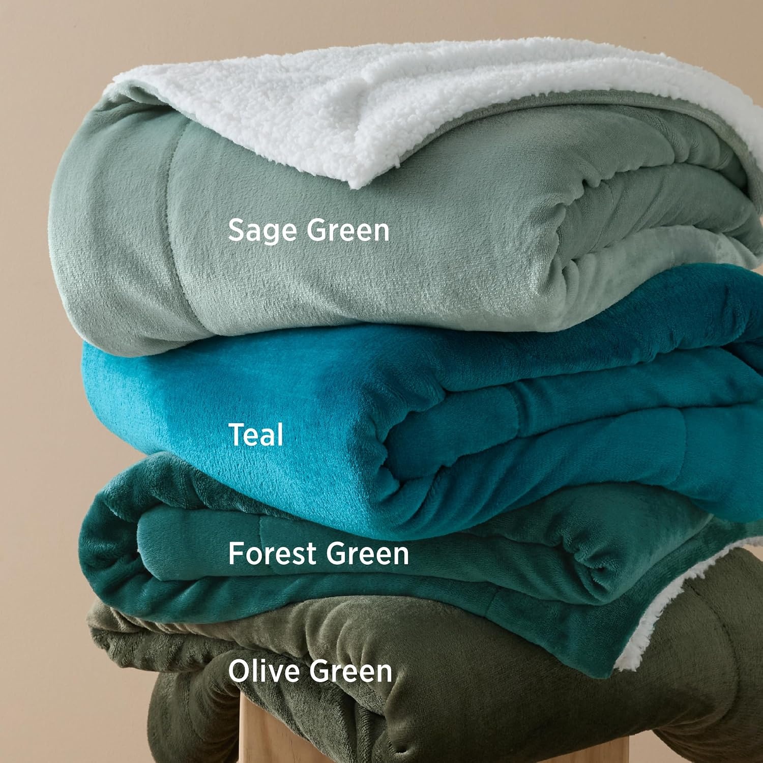 image:imageBedsure GentleSoft Sherpa Fleece Throw Blanket for Couch NonHeated Thick amp Warm Cozy Comfort Blanket for Winter Fall Soft Fuzzy Plush Throw Gifts for Women and Men Grey 50x60 Inches04 Forest Green