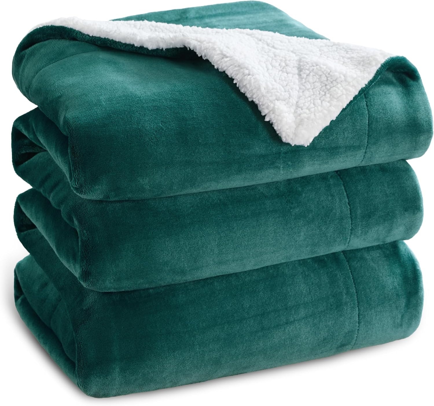 image:imageBedsure GentleSoft Sherpa Fleece Throw Blanket for Couch NonHeated Thick amp Warm Cozy Comfort Blanket for Winter Fall Soft Fuzzy Plush Throw Gifts for Women and Men Grey 50x60 Inches04 Forest Green
